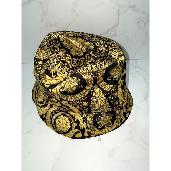 Versace Baroque Print Bucket Hat Black/Gold